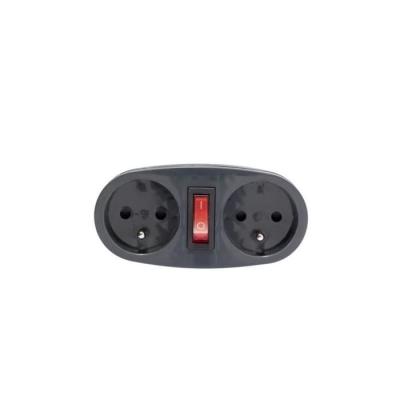 Prise Biplite 16A avec interrupteur anthracite - Compact et pratique
