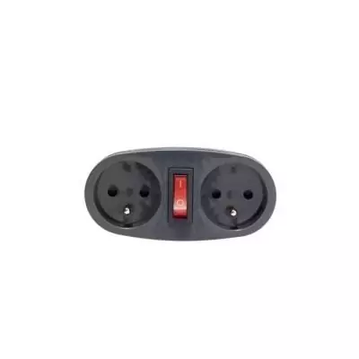 Prise Biplite 16A avec interrupteur anthracite - Compact et pratique