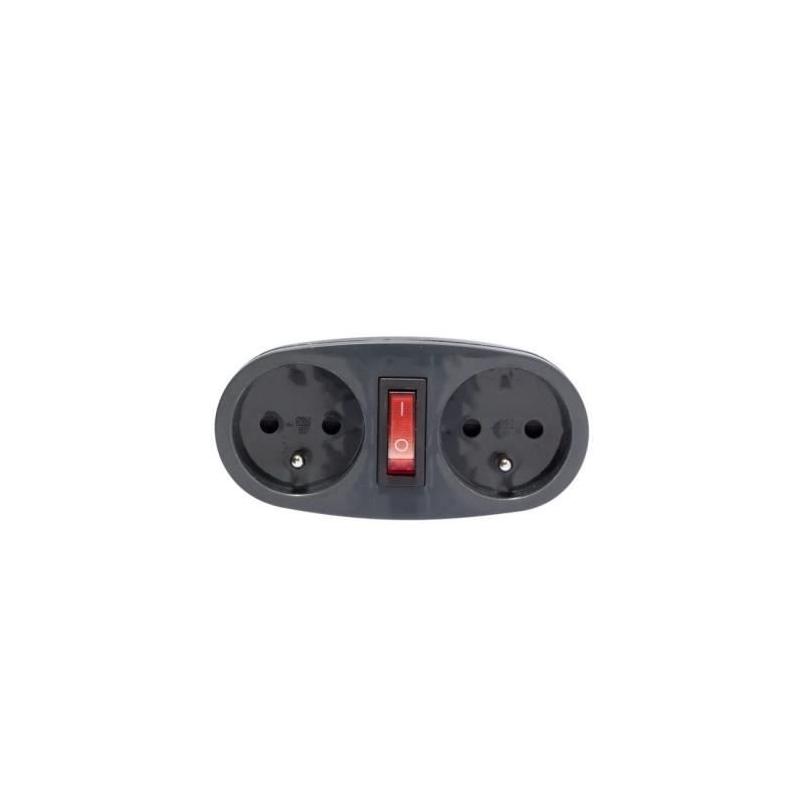 Prise Biplite 16A avec interrupteur anthracite - Compact et pratique