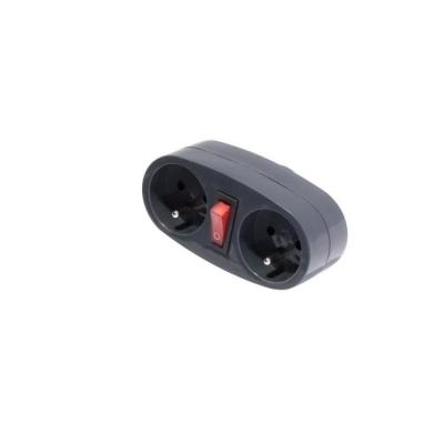 Prise Biplite 16A avec interrupteur anthracite - Compact et pratique