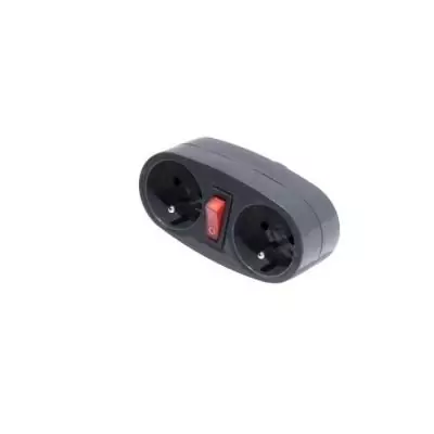 Prise Biplite 16A avec interrupteur anthracite - Compact et pratique