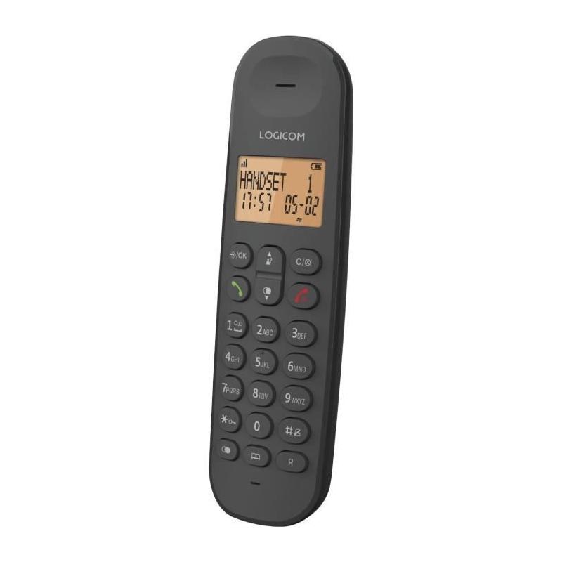 Téléphone fixe sans fil LOGICOM DECT ILOA 150 SOLO - Ardoise - Compact