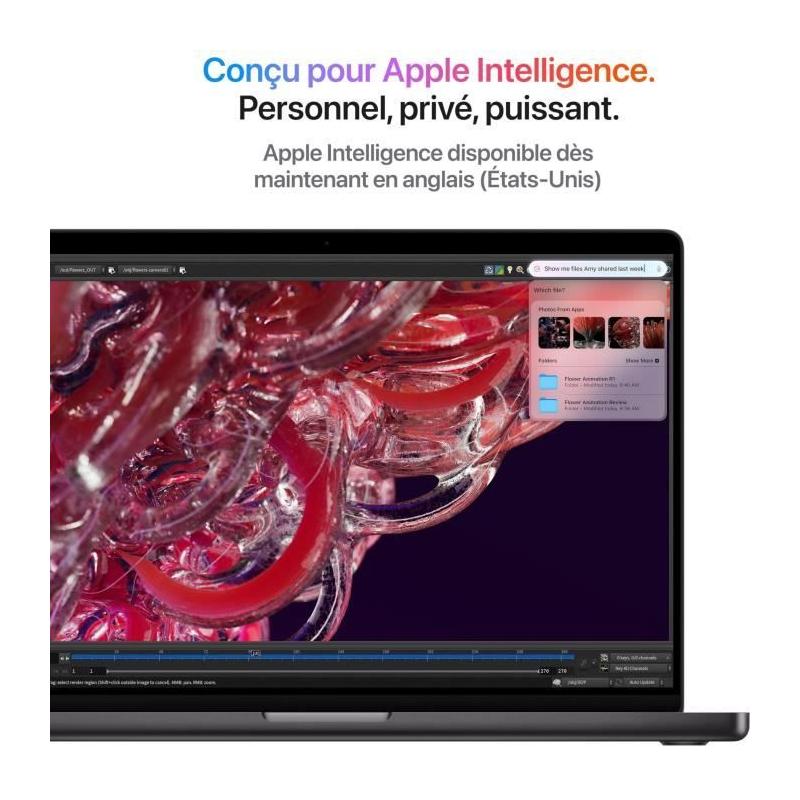 Apple MacBook Pro M4 Pro 14'' - RAM 24Go - Stockage 512Go SSD - CPU 12 coeurs - GPU 16 coeurs - Noir sidéral