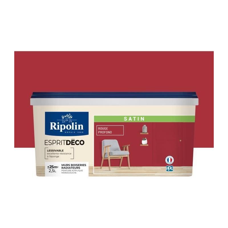 Peinture Ripolin Esprit Déco Rouge Profond - Satin 2.5L