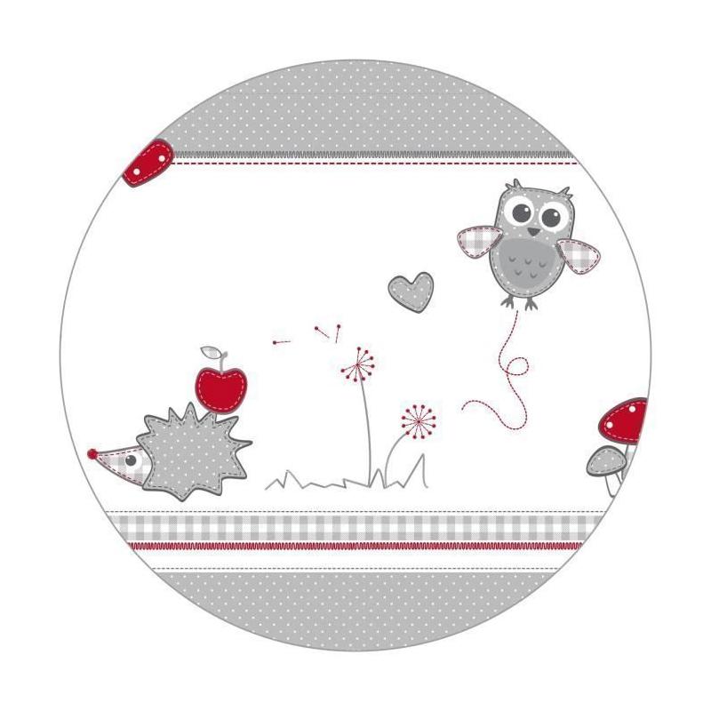 Parc Bébé 100x75 cm + Tapis Chouette + Roues - ROBA, Bois Blanc