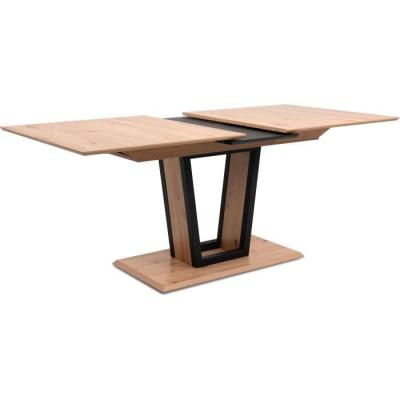 Table extensible SORIA - 10 personnes - Noir / Chene artisan