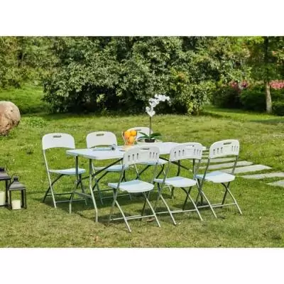 Table de réception pliante pour traiteur - 8 pers - 180x74xH73,5 cm - Noir