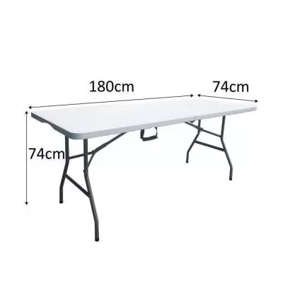 Table de réception pliante pour traiteur - 8 pers - 180x74xH73,5 cm - Noir