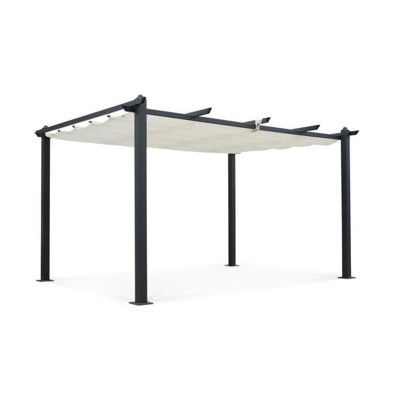 Pergola aluminium CORDOBA - Ecru - 4 x 3 m - Facile à monter