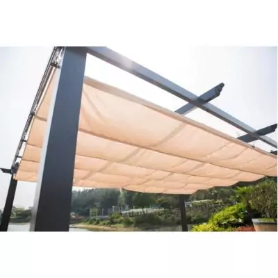 Pergola aluminium CORDOBA - Ecru - 4 x 3 m - Facile à monter Pergola aluminium CORDOBA - Ecru - 4 x 3 m - Facile à monter