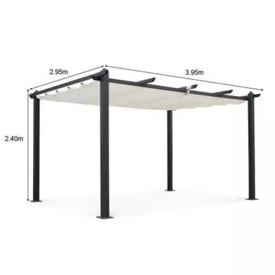 Pergola aluminium CORDOBA - Ecru - 4 x 3 m - Facile à monter Pergola aluminium CORDOBA - Ecru - 4 x 3 m - Facile à monter