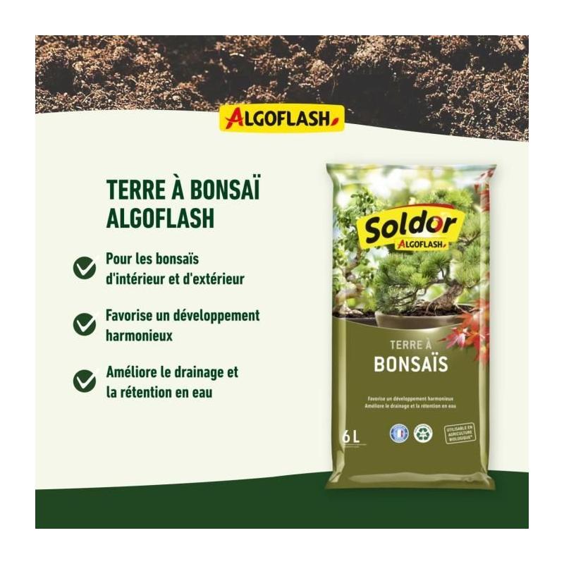 ALGOFLASH Terre à Bonsaïs 6 L - Idéal pour vos plantes en pot