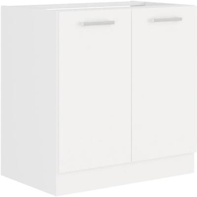 Meuble sous-évier 2 portes - Décor blanc - L 80 x H 82 x P52 cm