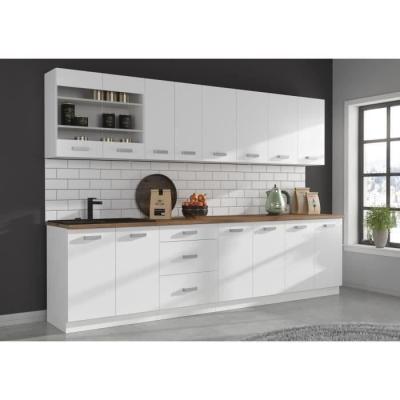 Meuble sous-évier 2 portes - Décor blanc - L 80 x H 82 x P52 cm
