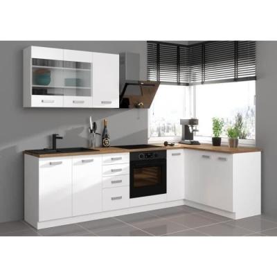 Meuble sous-évier 2 portes - Décor blanc - L 80 x H 82 x P52 cm