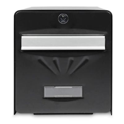 Boîte aux lettres Balnéaire en acier galvanisé - Porte arriere vitrée - Noir