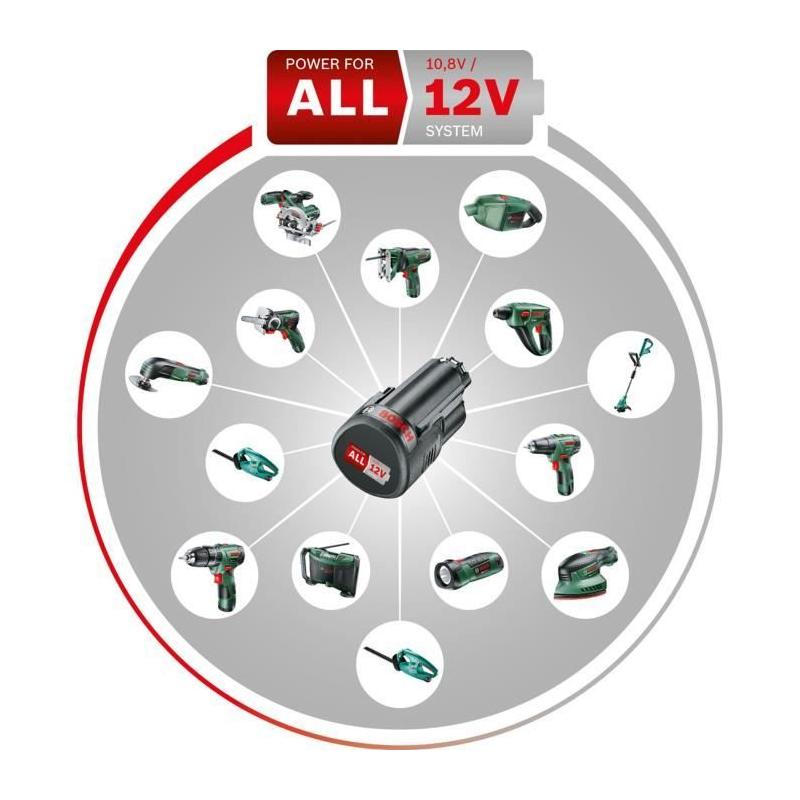 Aspirateur à main sans-fil Bosch - EasyVac 12 avec Batterie et Accessoires
