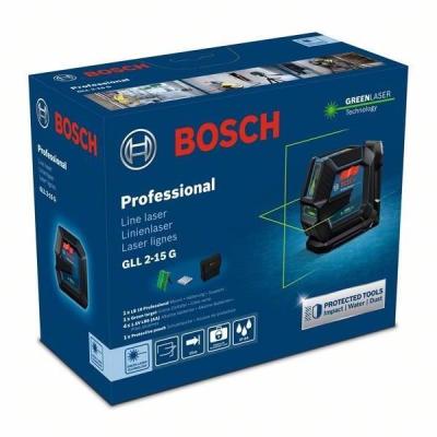 Niveau laser vert Bosch GLL 2-15 G avec support LB 10