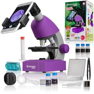 Microscope 40x-640x BRESSER JUNIOR LED Violet - Kit Expérimentation
