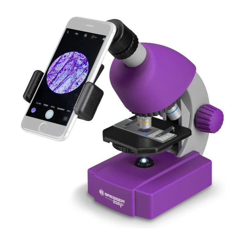 Microscope 40x-640x BRESSER JUNIOR LED Violet - Kit Expérimentation