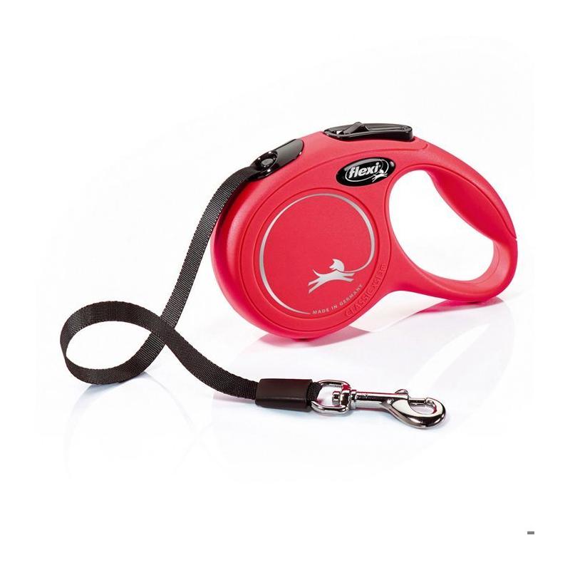 Laisse enrouleur pour chien moyen FLEXI New CLASSIC - Rouge
