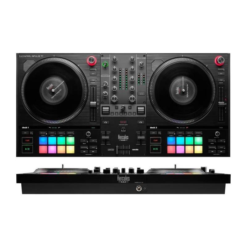 Contrôleur DJ motorisé HERCULES DJCONTROL INPULSE T7 - Platines noires