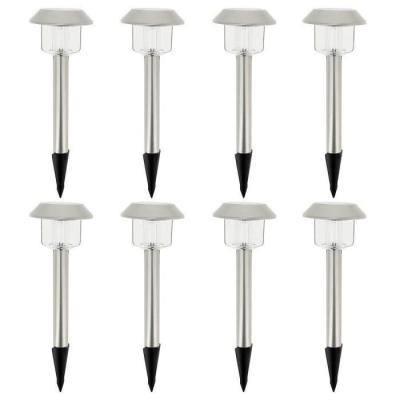Lot de 8 balises solaires LED blanc froid - Élégance et luminosité pour votre extérieur