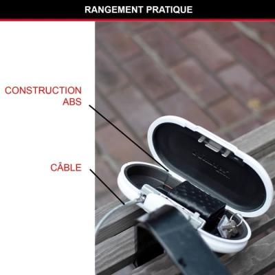 Mini Coffre-fort Portable - MASTER LOCK - Blanc - Avec Câble