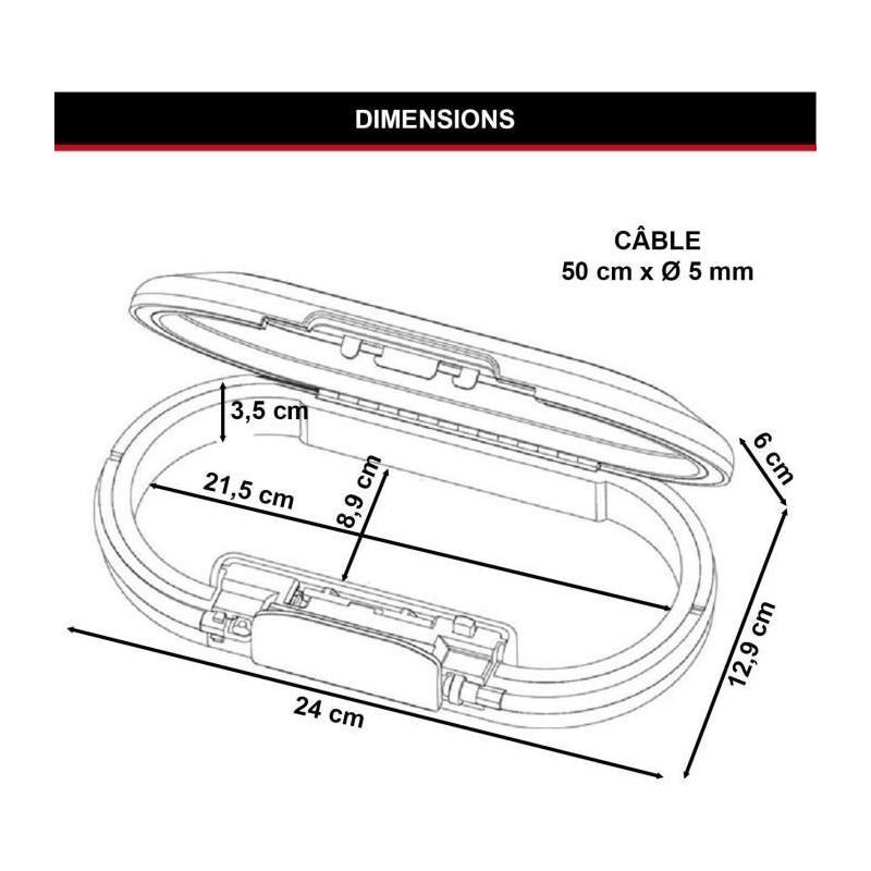 Mini Coffre-fort Portable - MASTER LOCK - Blanc - Avec Câble