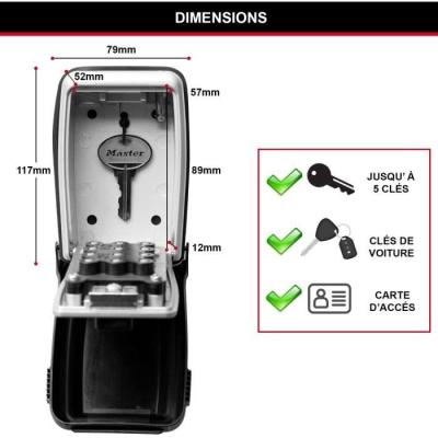 Armoire de sécurité Masterlock Boîte à clés 5423EURD - Format L
