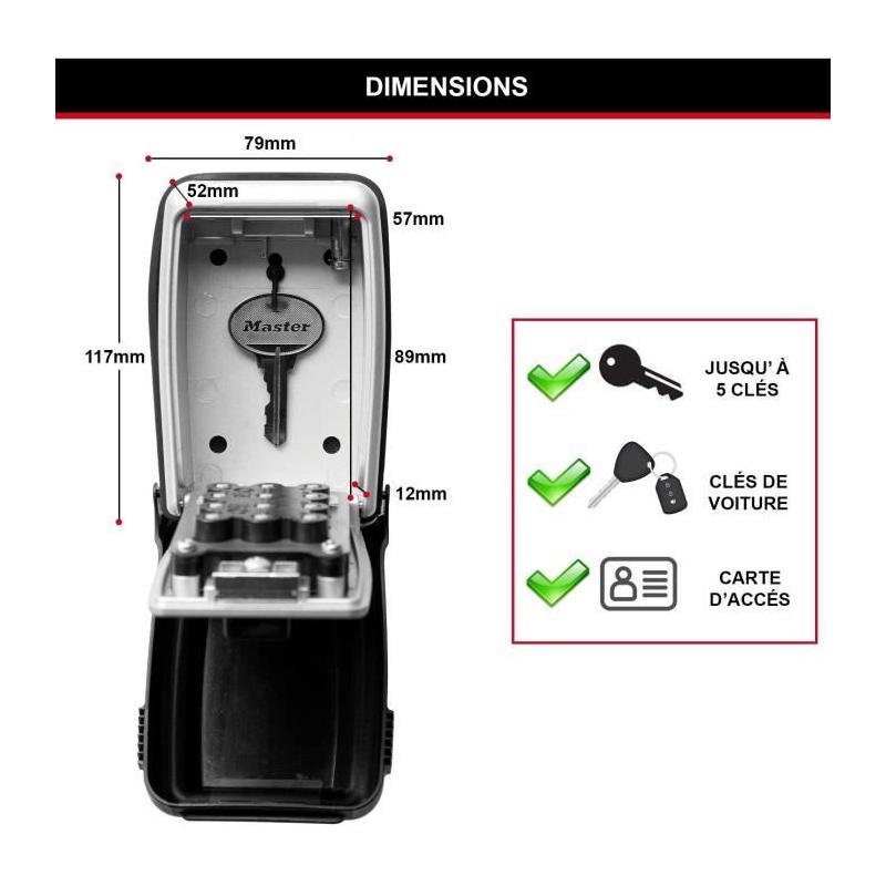 Armoire de sécurité Masterlock Boîte à clés 5423EURD - Format L