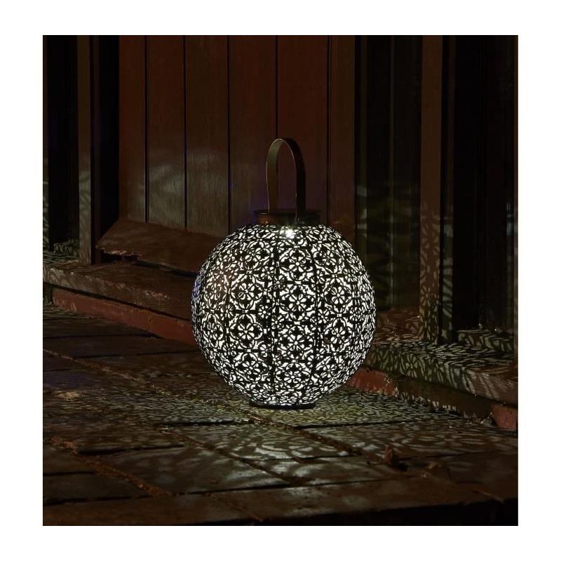 Lanterne solaire Damasque en métal ajouré - Ambiance orientale