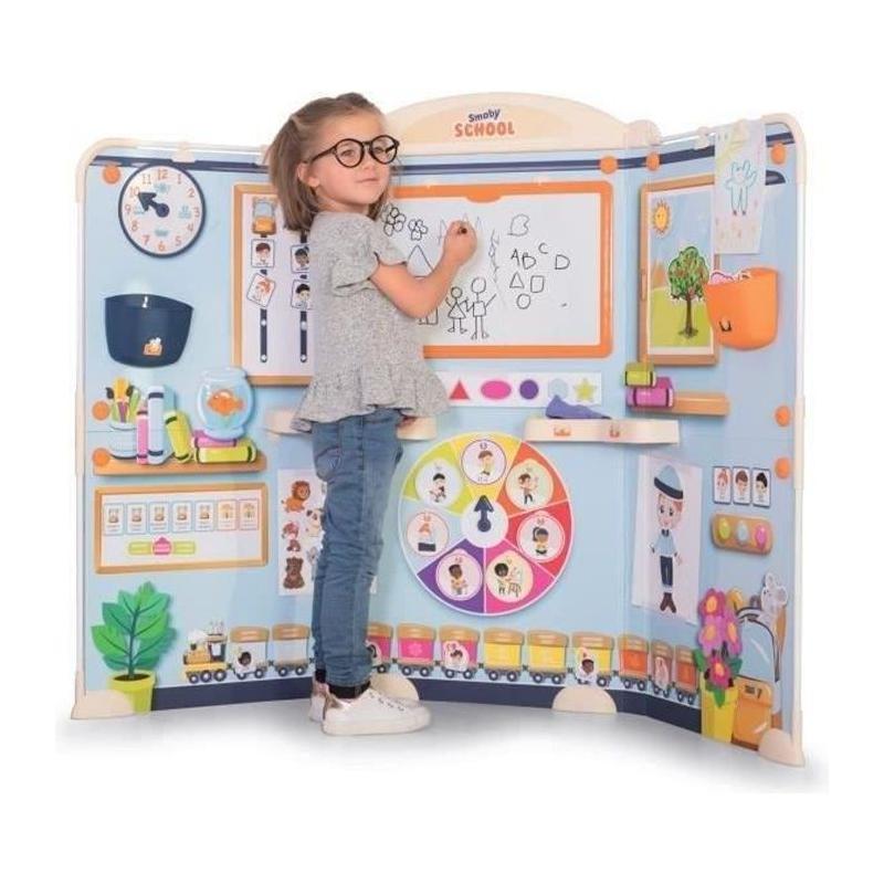 Tableau enfant Smoby School - Triptyque avec tubes métal - Fabriqué en France