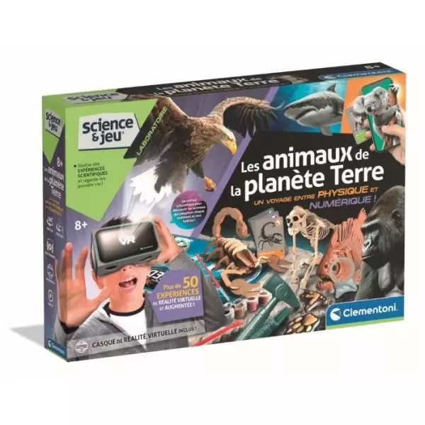 CLEMENTONI - Animaux planete Réalité - Coffret scientifique - Experiences scientifiques et activités virutelles - Moules, pei