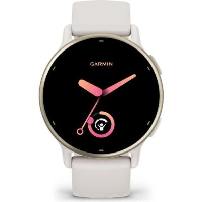 Montre GPS connectée GARMIN Vivoactive 5 - WiFi - Crème Doré - Bracelet Beige