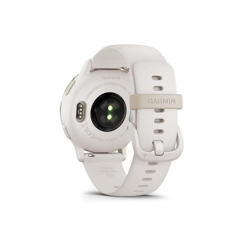 Montre GPS connectée GARMIN Vivoactive 5 - WiFi - Crème Doré - Bracelet Beige