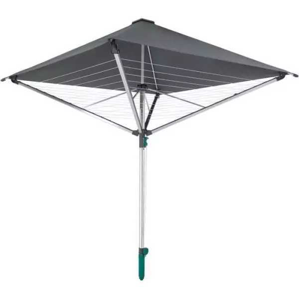 Séchoir parapluie Leifheit LinoProtect 400 82100, étendoir a linge parapluie avec toit étanche et douille, 40m d'étendage, g