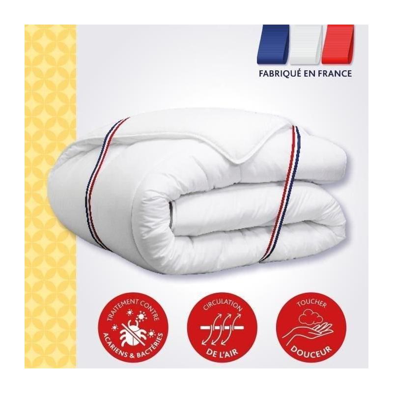 Couette tempérée 300gr/m² anti-acariens VICTORIA 220x240 cm blanc