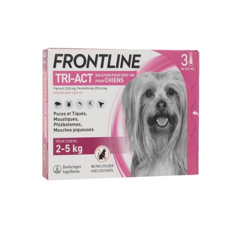 Protégez votre chien 2-5kg avec FRONTLINE 3 pipettes Tri-Act