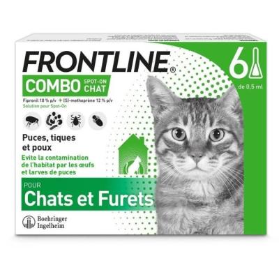 Protégez vos Chats et Furets avec FRONTLINE Combo - 6 pipettes