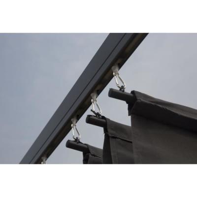 Pergola KIBA avec toit déroulant - Gris - 3 x 3 m : Facile à monter