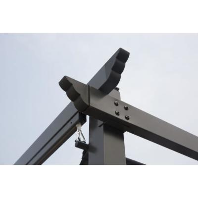 Pergola KIBA avec toit déroulant - Gris - 3 x 3 m : Facile à monter
