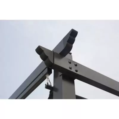 Pergola KIBA avec toit déroulant - Gris - 3 x 3 m : Facile à monter Pergola KIBA avec toit déroulant - Gris - 3 x 3 m : Facile à monter