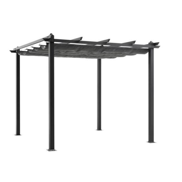 Pergola en aluminium CORDOBA - Gris - 3 x 3 m