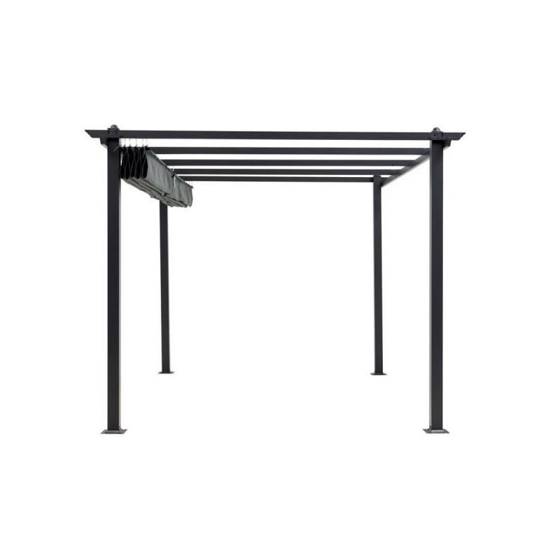 Pergola en aluminium CORDOBA - Gris - 4 x 3 m : design moderne et facile à monter