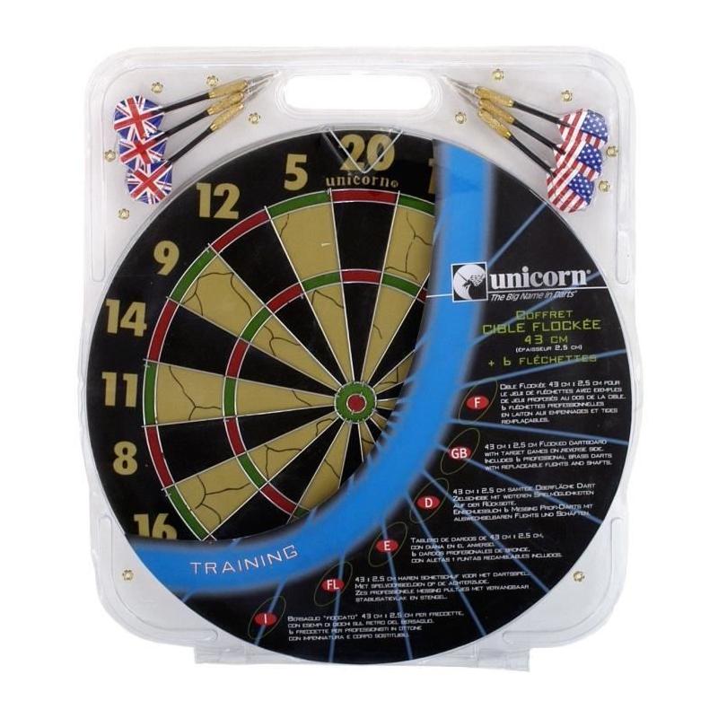 Coffret cible UNICORN - 43cm avec 6 fléchettes
