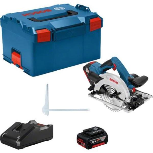 Scie circulaire Bosch Professional GKS 18V-57 G + 2 batteries 4,0Ah + chargeur GAL 18V-40 + L-BOXX - 06016A2106