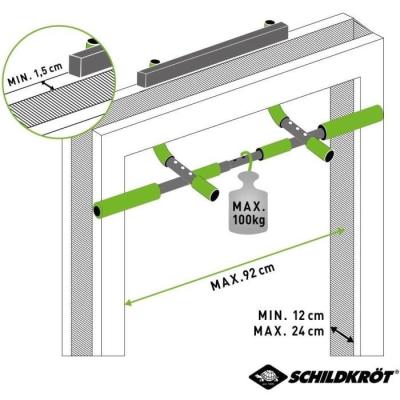 Barre porte de traction multifonctionnelle SCHILDKRÖT - Dimensions compactes