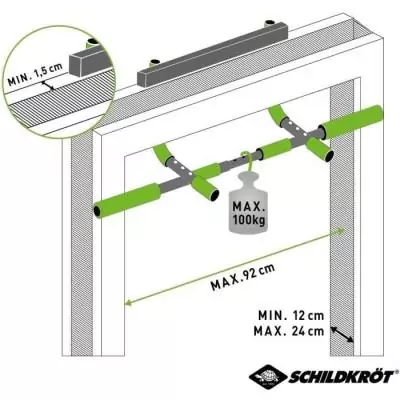 Barre porte de traction multifonctionnelle SCHILDKRÖT - Dimensions compactes