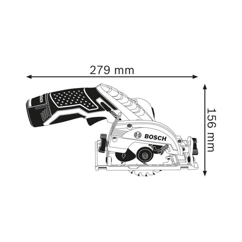 Scie circulaire Bosch Professional GKS 12V-26 + 2 batteries 3,0Ah + L-Boxx